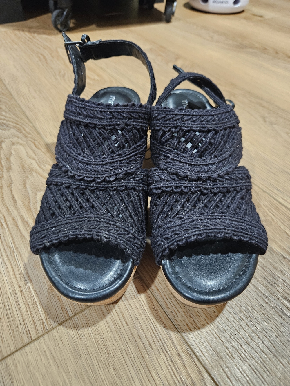 Maurices Black Braided Strap Sandals